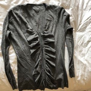 Ruffled cardigan/sweater